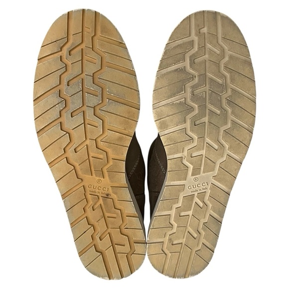 Gucci Beige Guccissima Taupe Suede Quercy Flat Buckle Boots Size 36.5 | US 6.5 - Picture 14 of 16